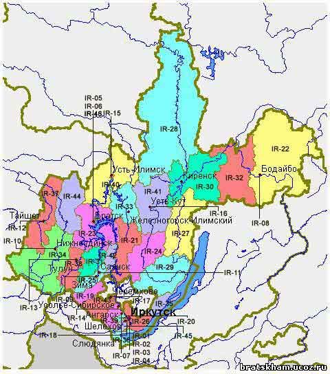 Карта братск иркутская область